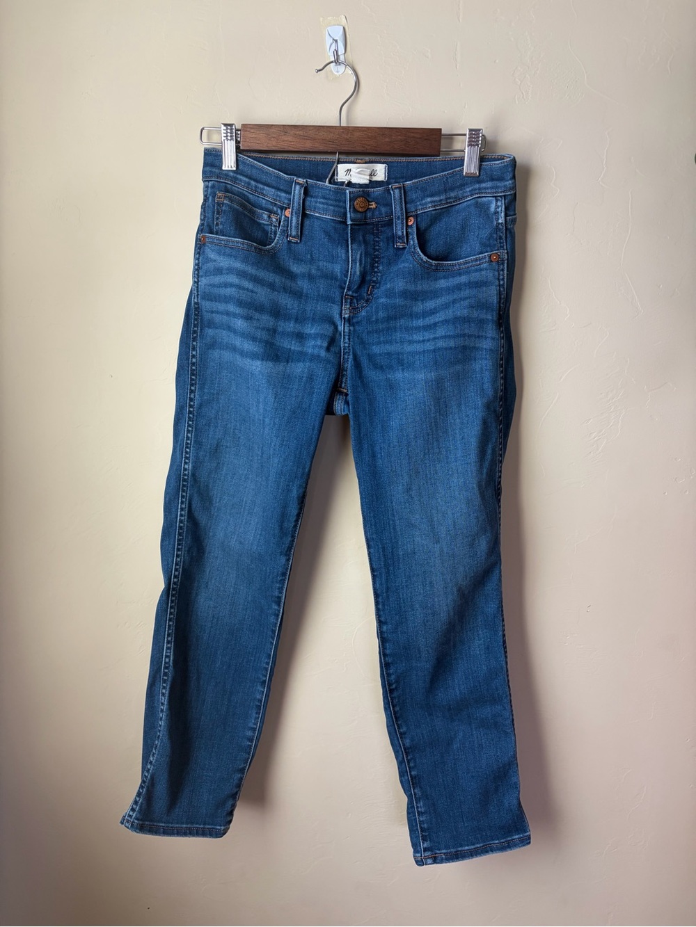 Madewell 26 Petite Mid-Rise Stovepipe Jeans – Medium Wash Denim Fall Fairtrade